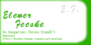 elemer fecske business card